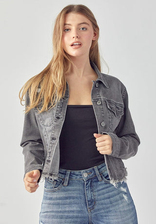 Risen Frayed Hem Jacket