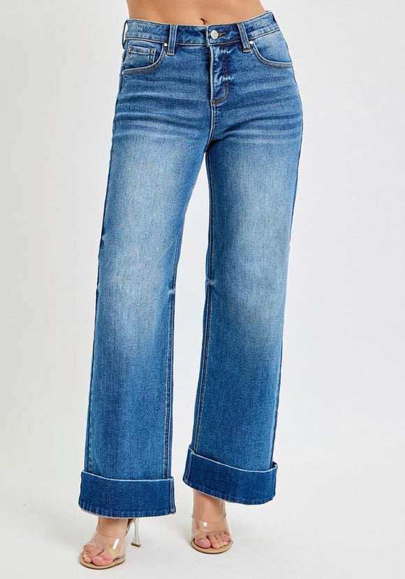 Sarah Wide Cuff Jeans by Risen