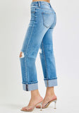 Risen Straight Cuff Jeans