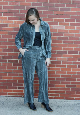 Pleated Velvet Pants