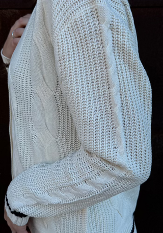 Varsity Cable Knit Cardigan