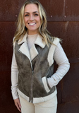 Faux Leather Sherpa Vest