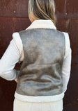 Faux Leather Sherpa Vest