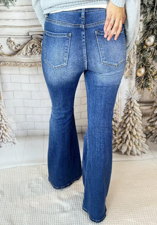 High-Rise Flare Front Seam Jeans